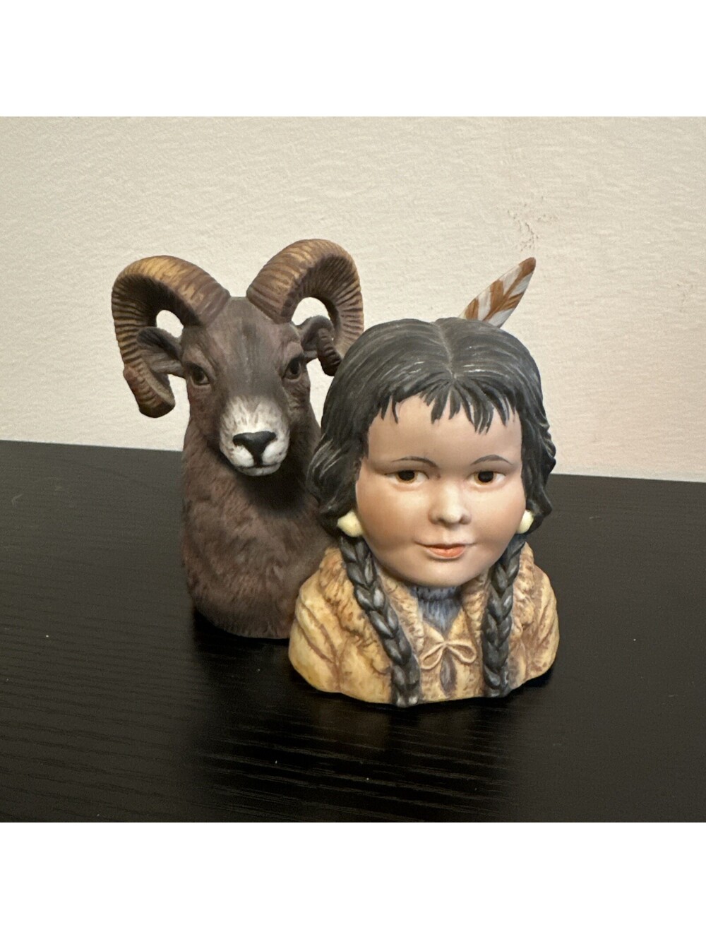 Vintage Gregory Perillo Sculpture NOBLE COMPANIONS Native American Girl Figurine